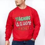 Teaching is a Work of Heart Valentines Theme T-shirt, Hoodie, Sweatshirt