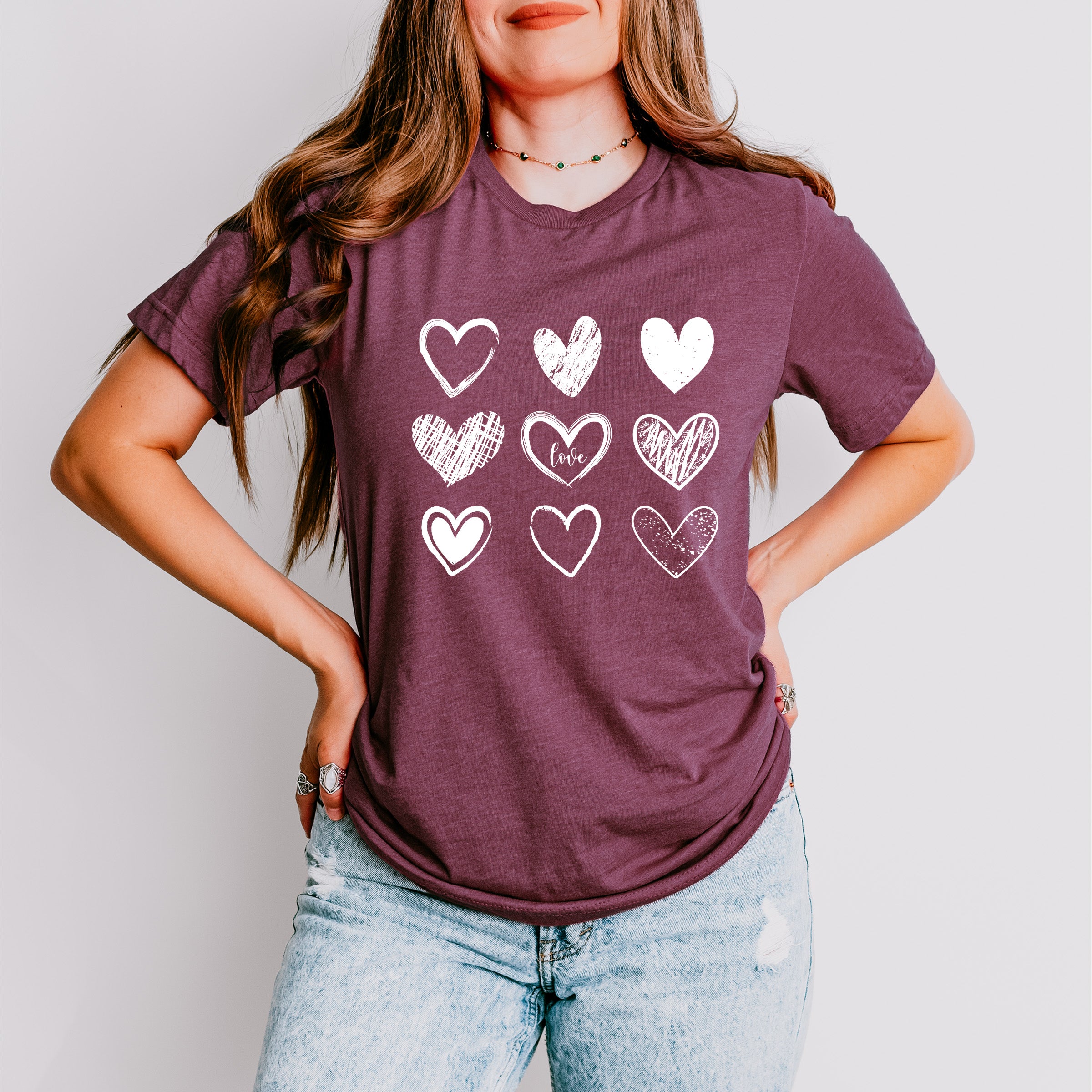 White Hearts Valentines Theme T-shirt, Hoodie, Sweatshirt