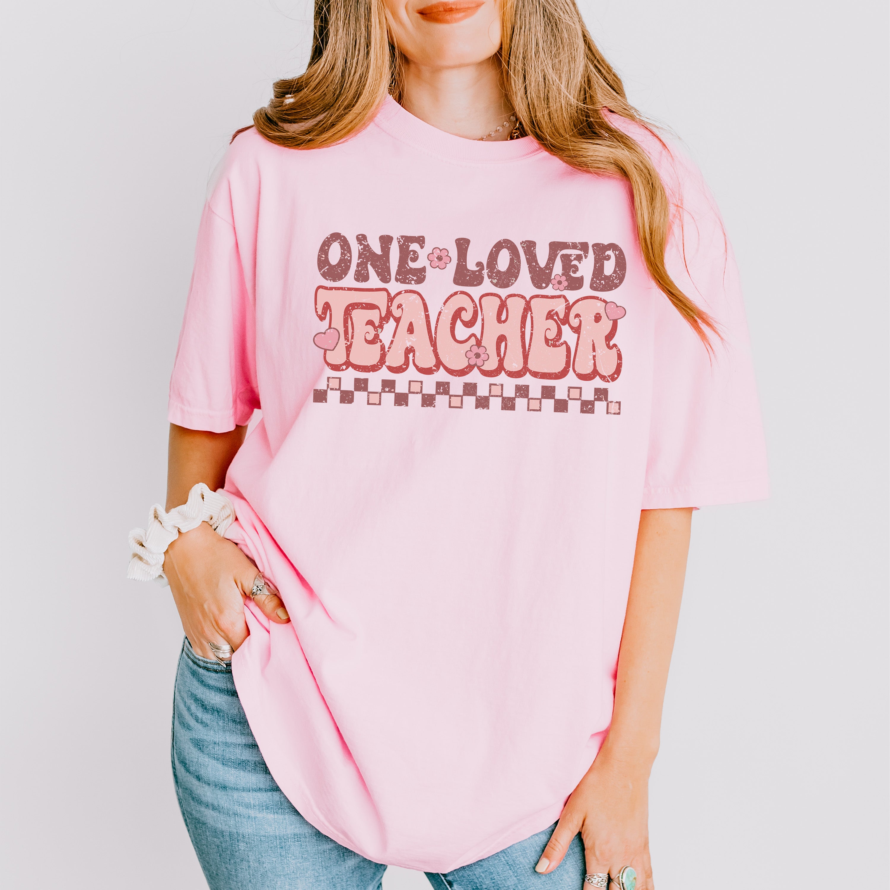 One Loved Teacher Valentines Theme T-shirt, Hoodie, Sweatshirt