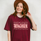 One Loved Teacher Valentines Theme T-shirt, Hoodie, Sweatshirt