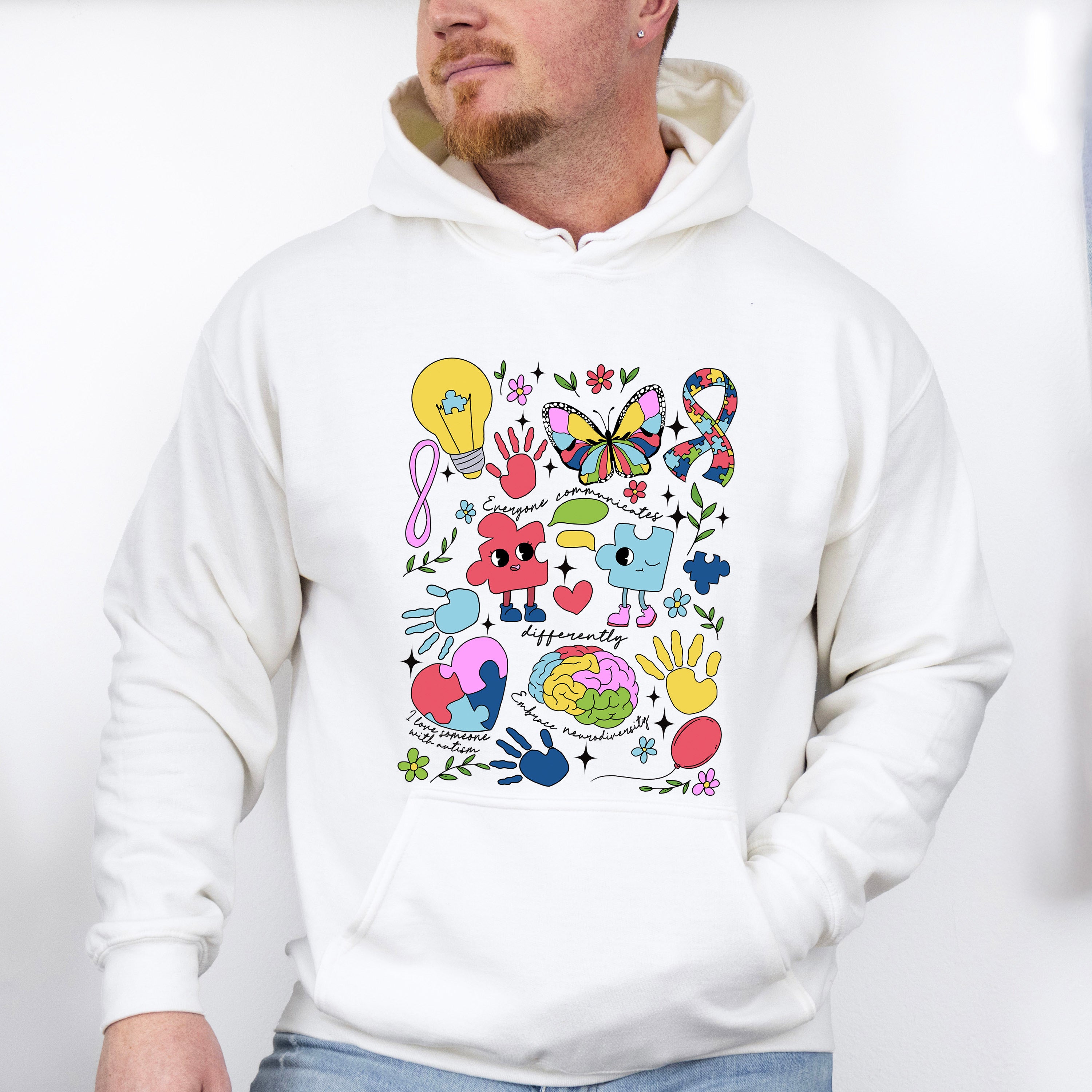 Everybody Communicates Differently Autism Unisex Crewneck T-Shirt Sweatshirt Hoodie