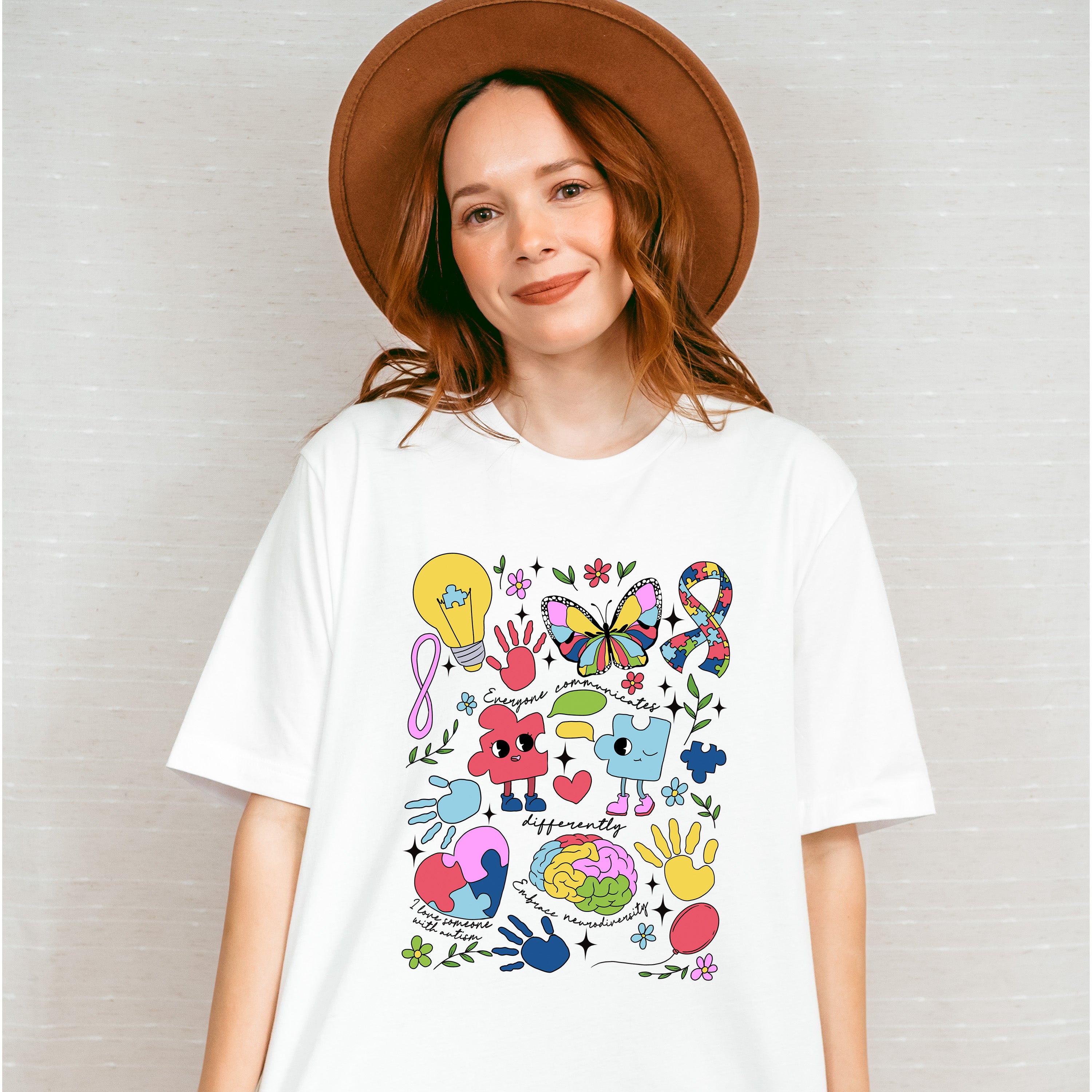 Everybody Communicates Differently Autism Unisex Crewneck T-Shirt Sweatshirt Hoodie