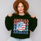 USA Flag Smiley 4Th Of July Unisex Crewneck T-Shirt Sweatshirt Hoodie