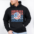 USA Flag Smiley 4Th Of July Unisex Crewneck T-Shirt Sweatshirt Hoodie