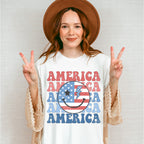 USA Flag Smiley 4Th Of July Unisex Crewneck T-Shirt Sweatshirt Hoodie