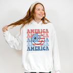 USA Flag Smiley 4Th Of July Unisex Crewneck T-Shirt Sweatshirt Hoodie