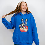 US Flag Peace Sign 4Th Of July Unisex Crewneck T-Shirt Sweatshirt Hoodie