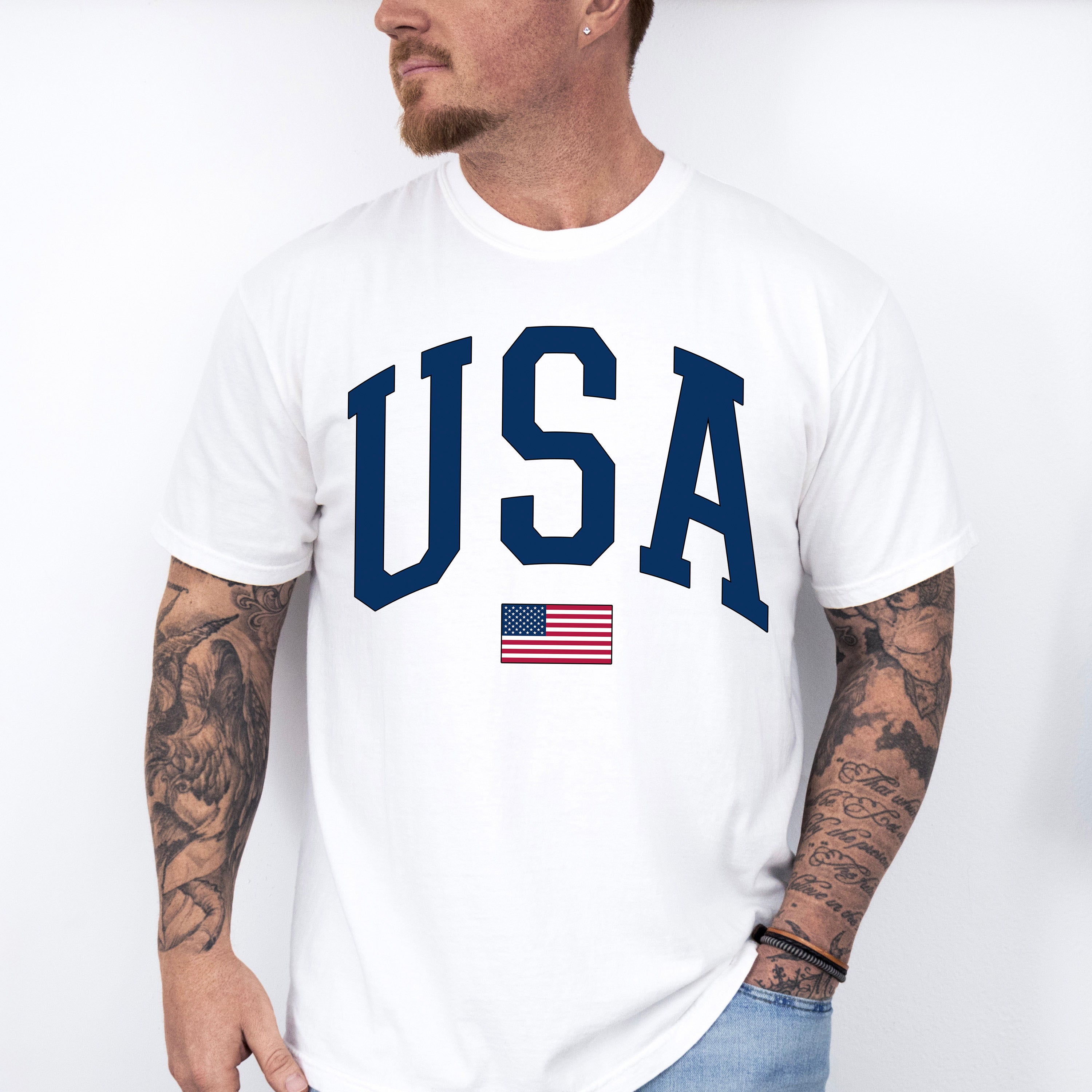 US Flag USA 4Th Of July Unisex Crewneck T-Shirt Sweatshirt Hoodie
