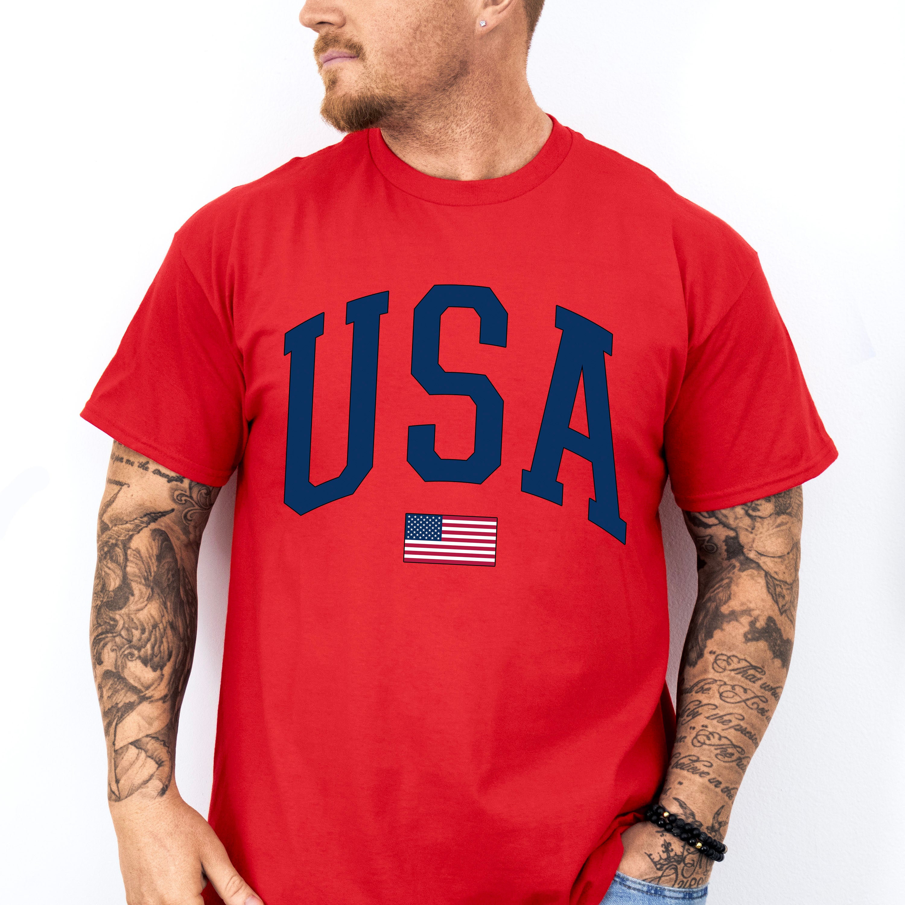 US Flag USA 4Th Of July Unisex Crewneck T-Shirt Sweatshirt Hoodie