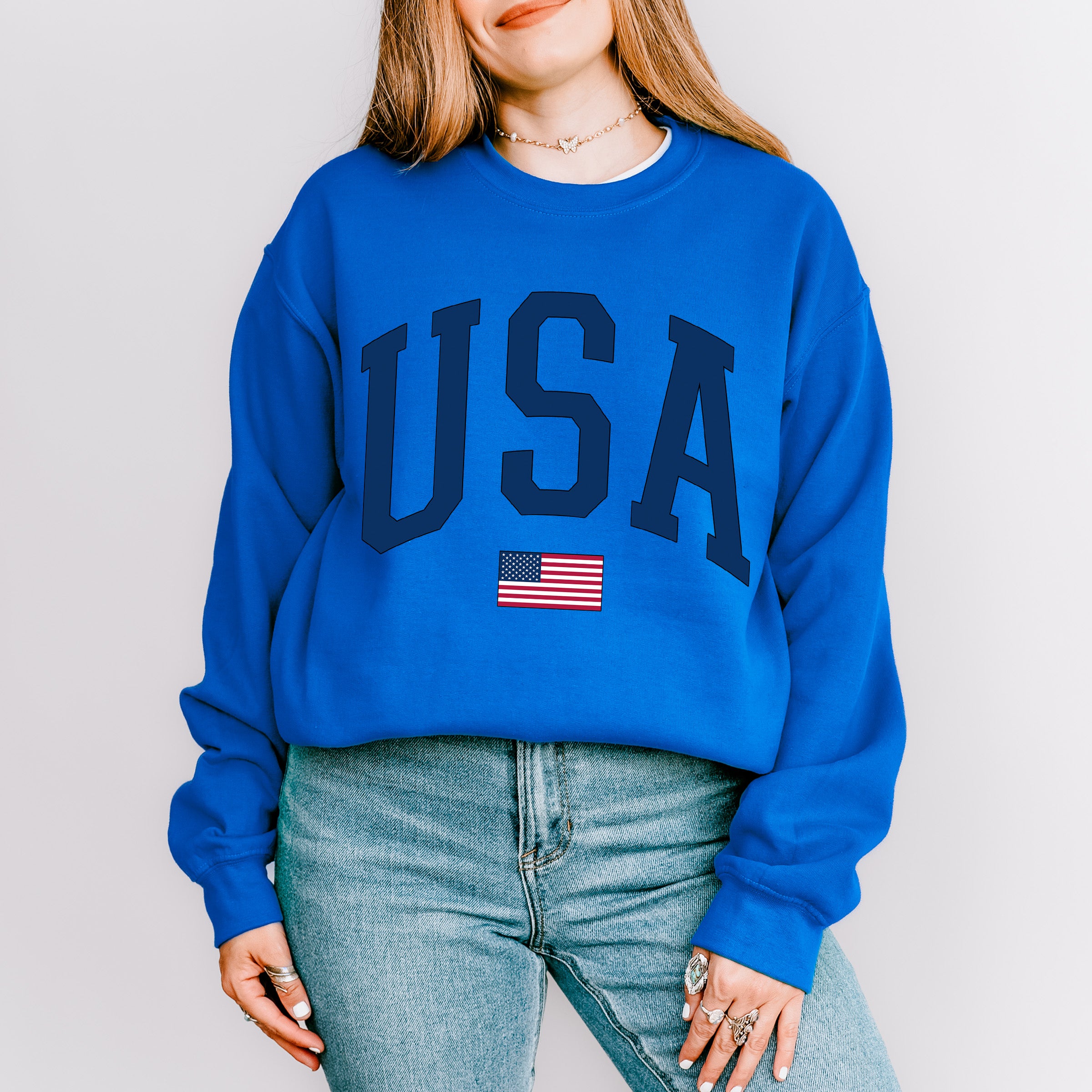 US Flag USA 4Th Of July Unisex Crewneck T-Shirt Sweatshirt Hoodie