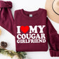 I Love My Cougar Girlfriend Valentines Day Theme Unisex Crewneck T-Shirt Sweatshirt Hoodie