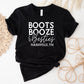 Boots Booze And Besties Western Theme Unisex Crewneck T-Shirt Sweatshirt Hoodie