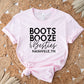 Boots Booze And Besties Western Theme Unisex Crewneck T-Shirt Sweatshirt Hoodie