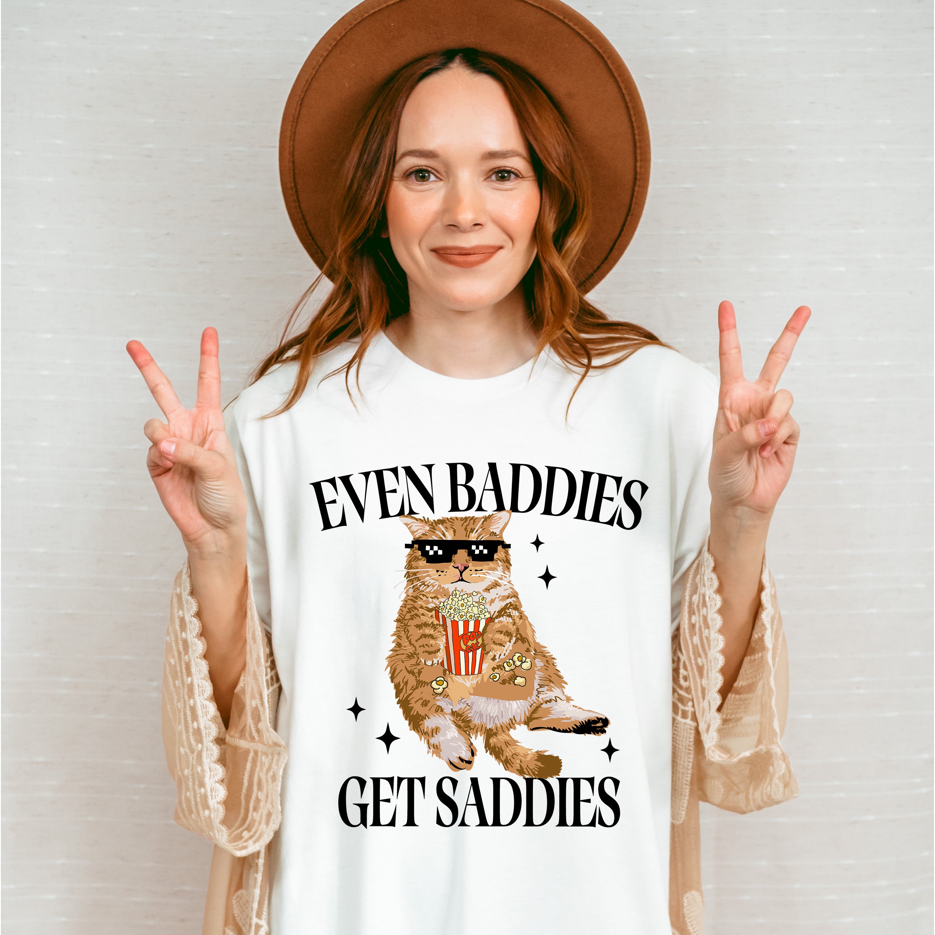 Even Baddies Get Saddies Fun Theme Unisex Crewneck T-Shirt Sweatshirt Hoodie