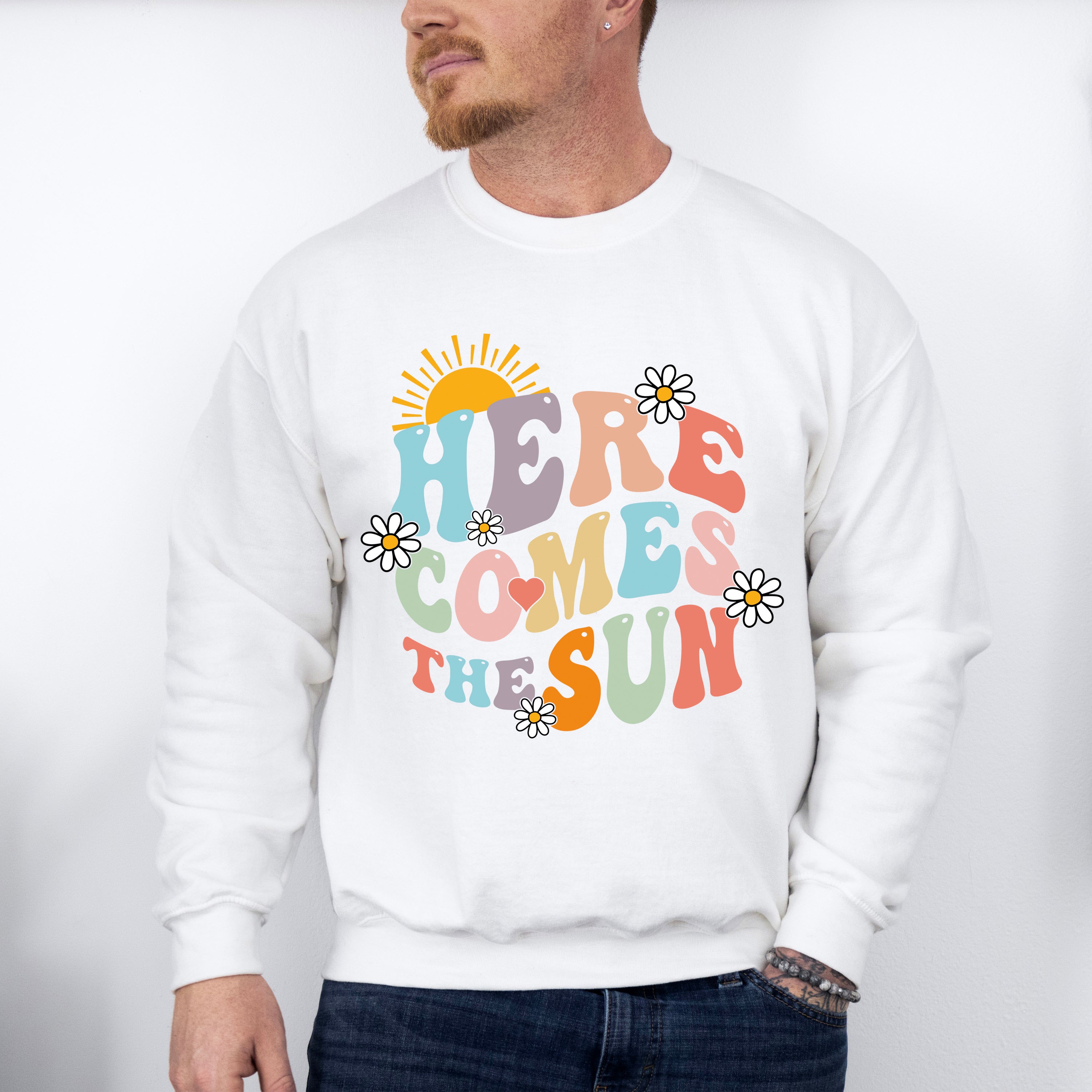 Here Comes The Sun Summer Theme Unisex Crewneck T-Shirt Sweatshirt Hoodie