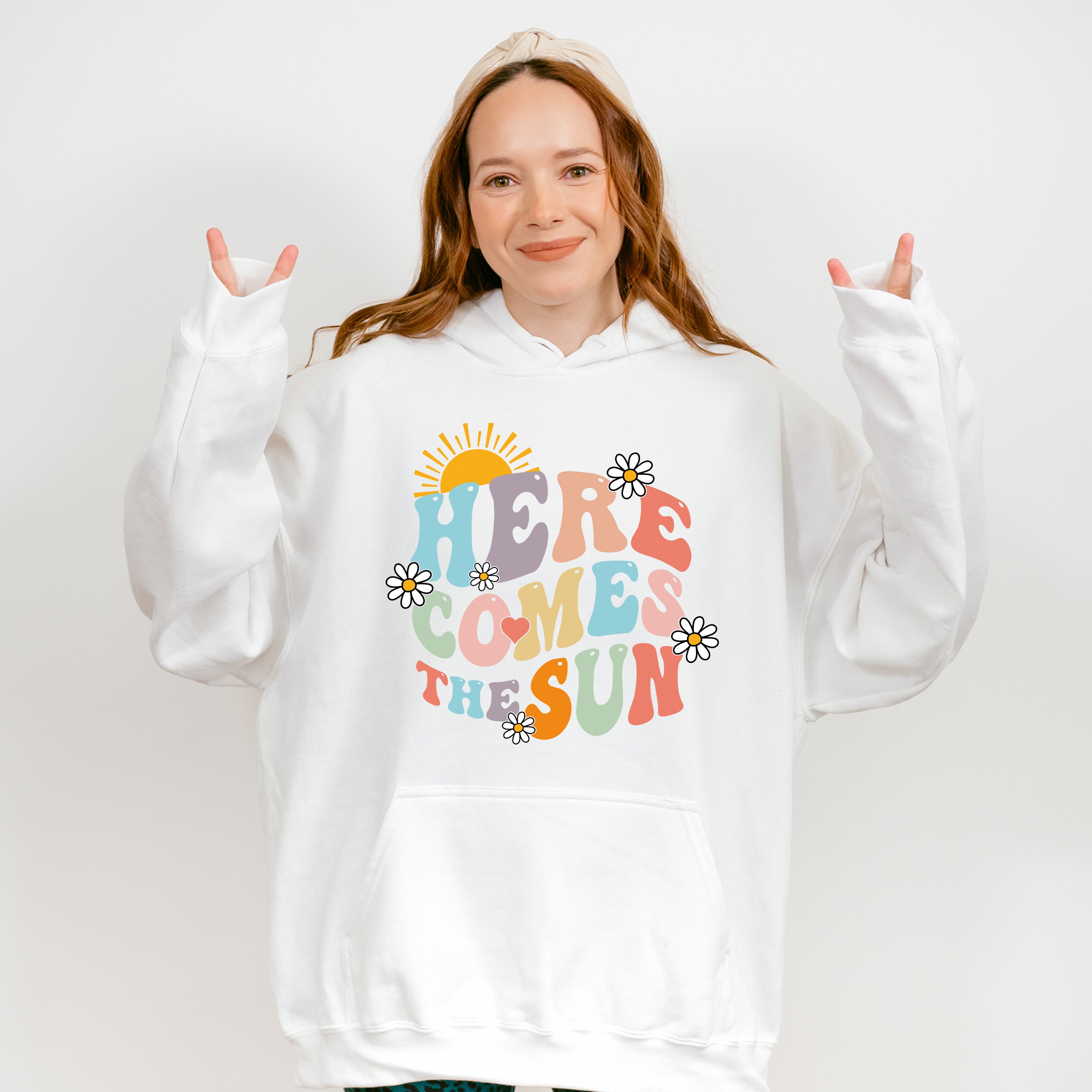 Here Comes The Sun Summer Theme Unisex Crewneck T-Shirt Sweatshirt Hoodie