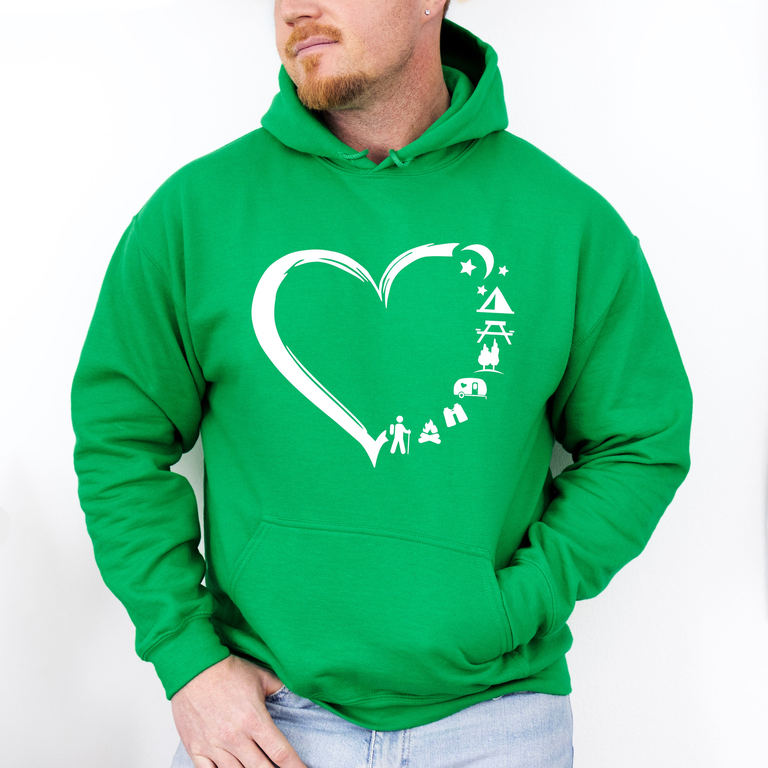 Heart Shape Camping Unisex Crewneck T-Shirt Sweatshirt Hoodie