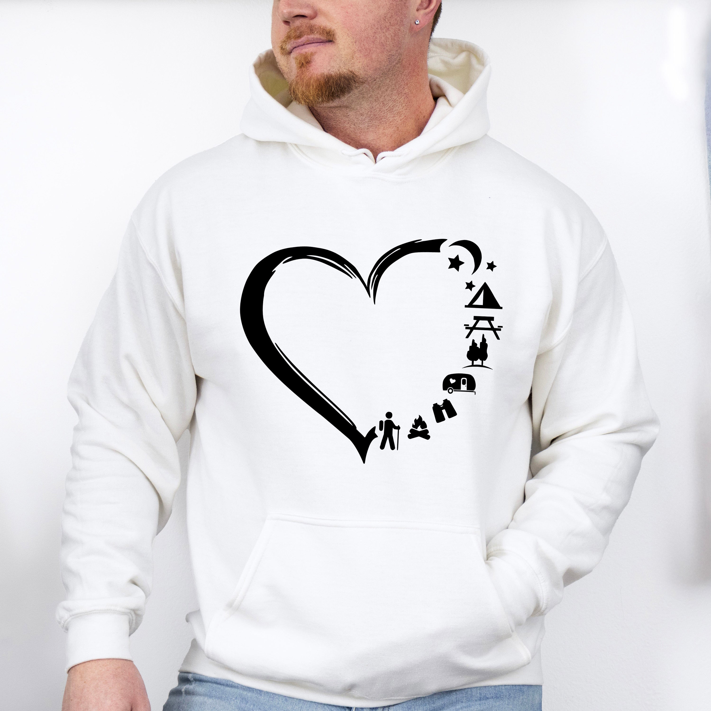 Heart Shape Camping Unisex Crewneck T-Shirt Sweatshirt Hoodie