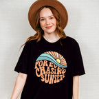 Forever Chasing Sunset Circle Design Summer Theme Unisex Crewneck T-Shirt Sweatshirt Hoodie