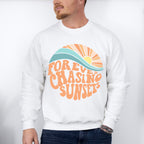 Forever Chasing Sunset Circle Design Summer Theme Unisex Crewneck T-Shirt Sweatshirt Hoodie
