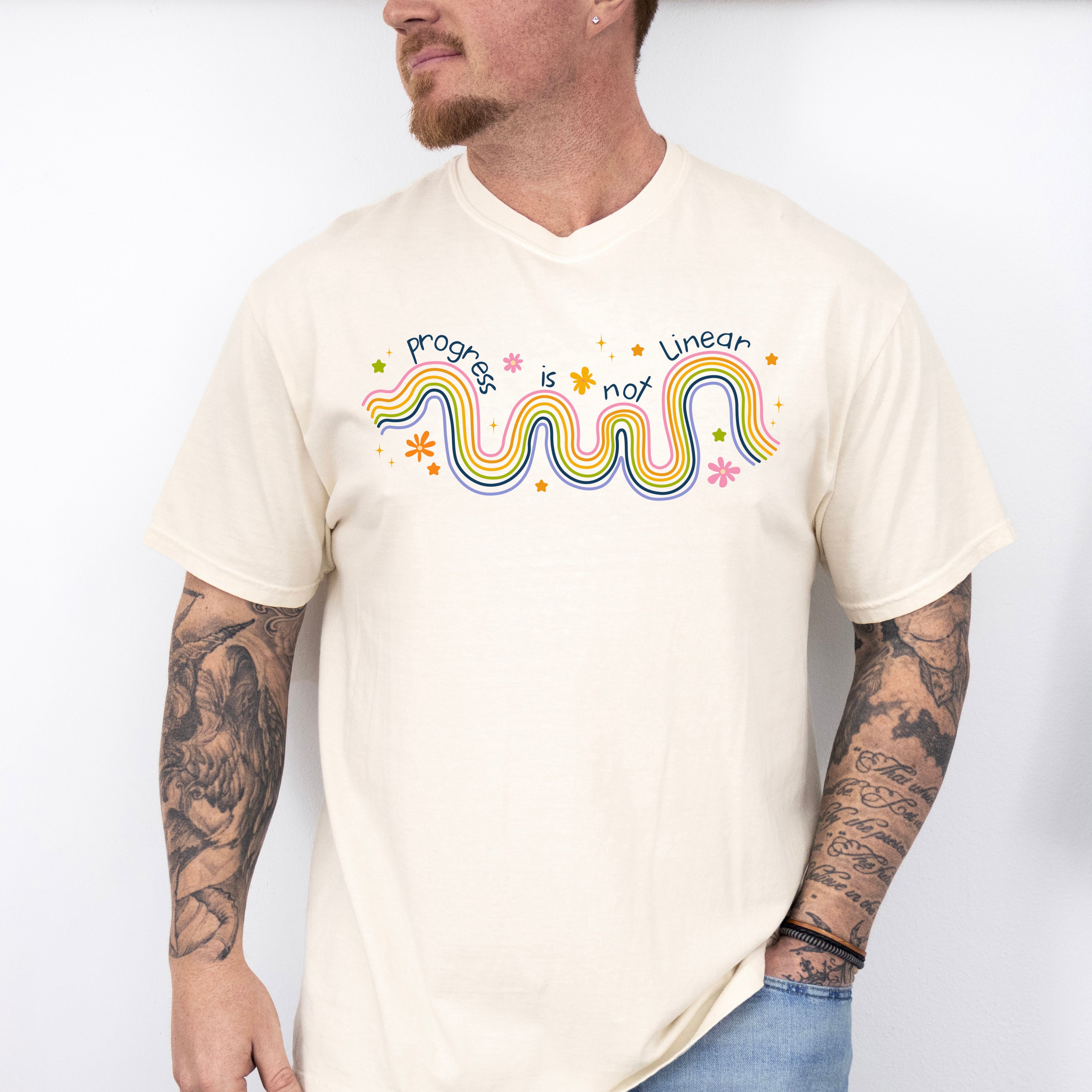 Progress Is Not Linear Mental Health Theme Unisex Crewneck T-Shirt Sweatshirt Hoodie