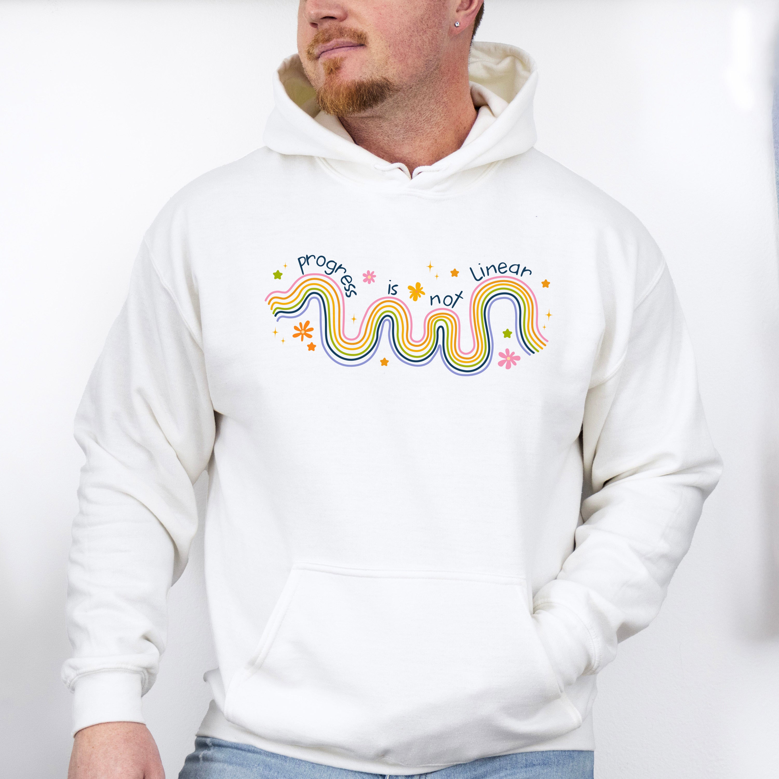 Progress Is Not Linear Mental Health Theme Unisex Crewneck T-Shirt Sweatshirt Hoodie