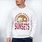 Palms Forever Chasing Sunset Summer Theme Unisex Crewneck T-Shirt Sweatshirt Hoodie