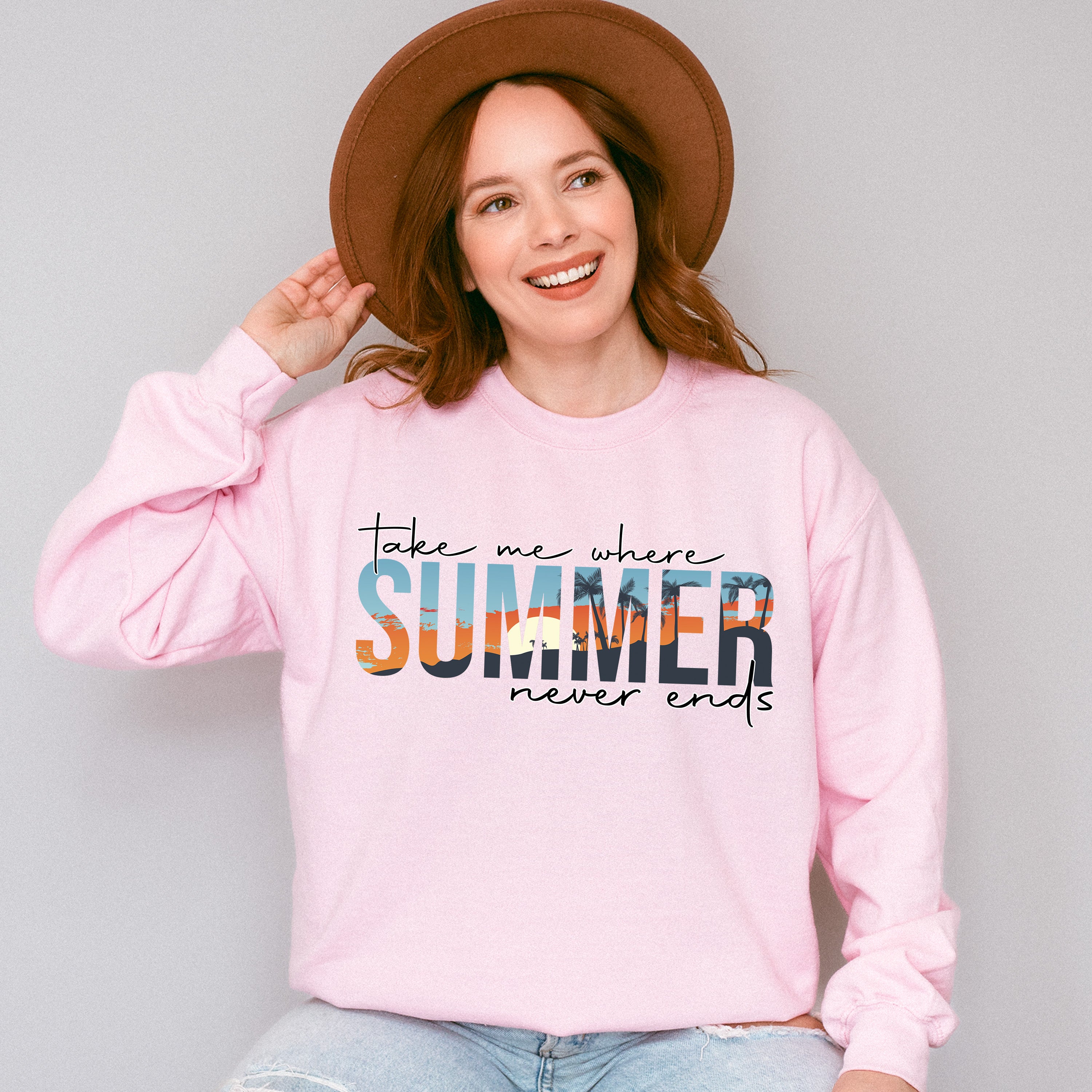 Take Me Where Summer Never Ends Summer Theme Unisex Crewneck T-Shirt Sweatshirt Hoodie