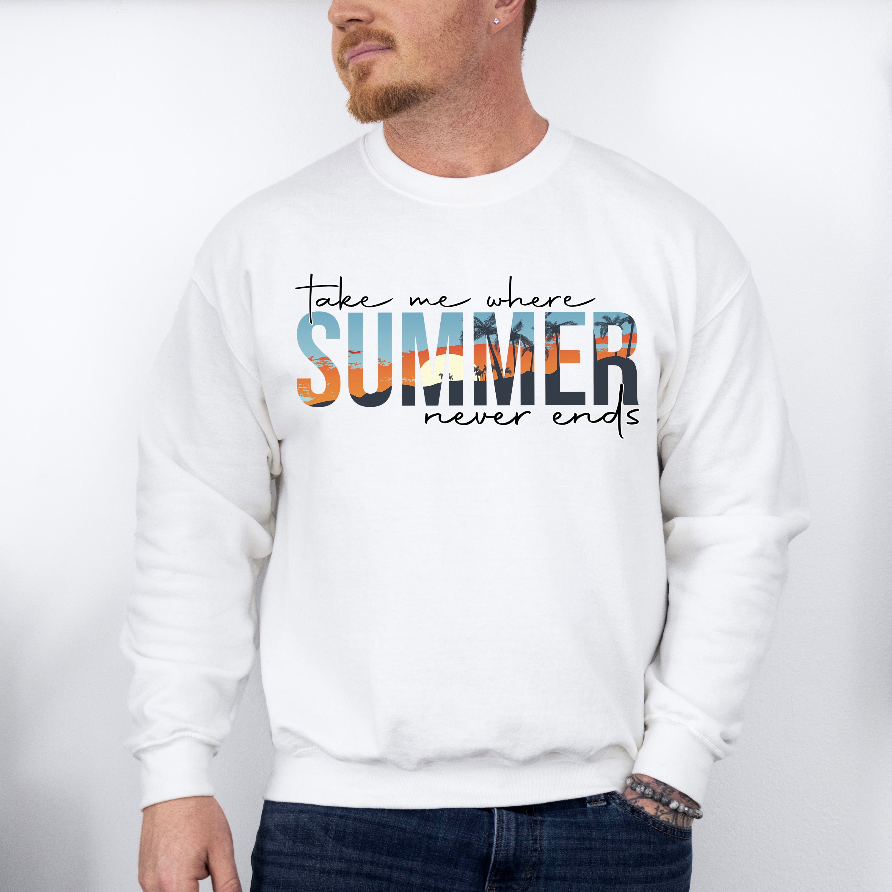 Take Me Where Summer Never Ends Summer Theme Unisex Crewneck T-Shirt Sweatshirt Hoodie
