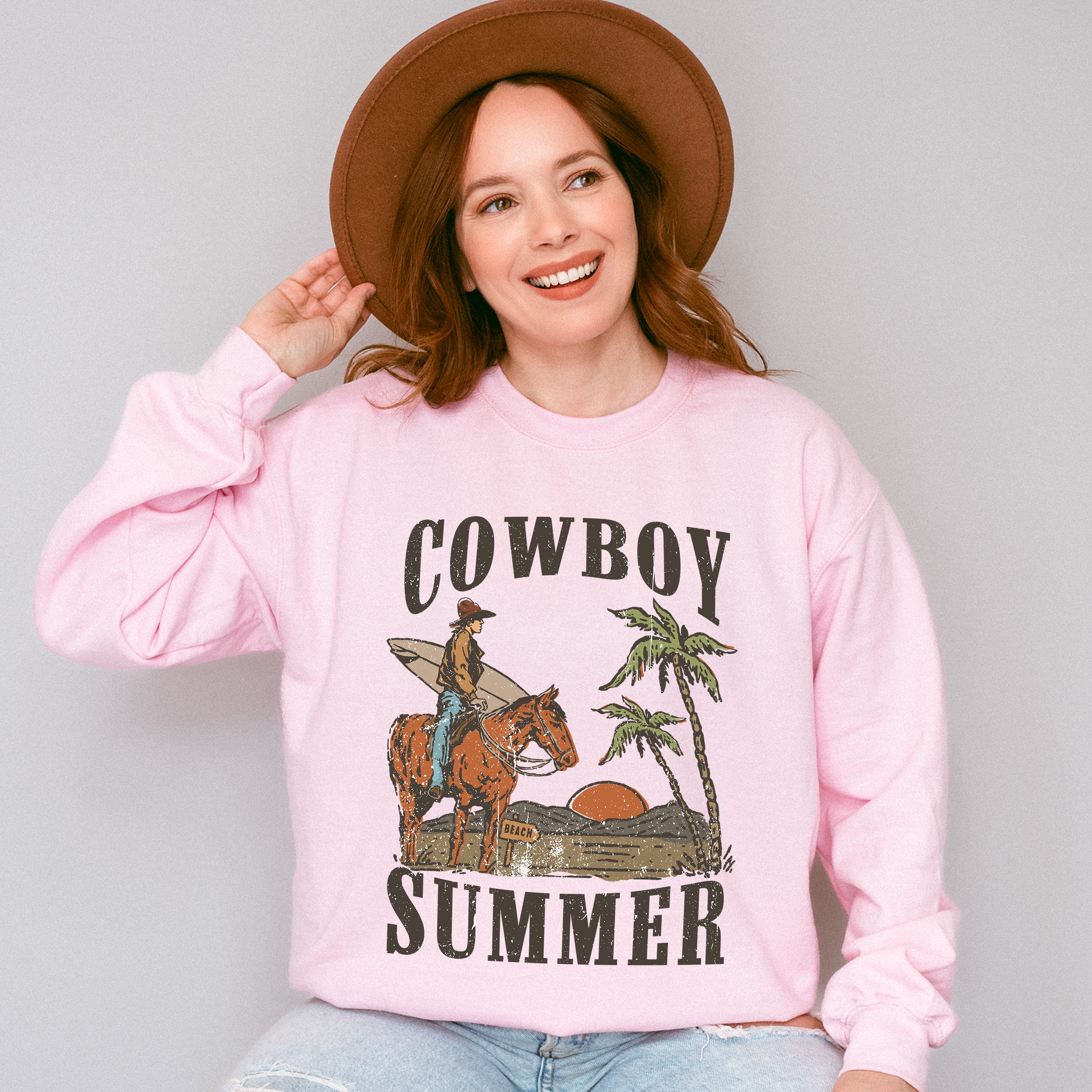 Cowboy Summer Summer Theme Unisex Crewneck T-Shirt Sweatshirt Hoodie
