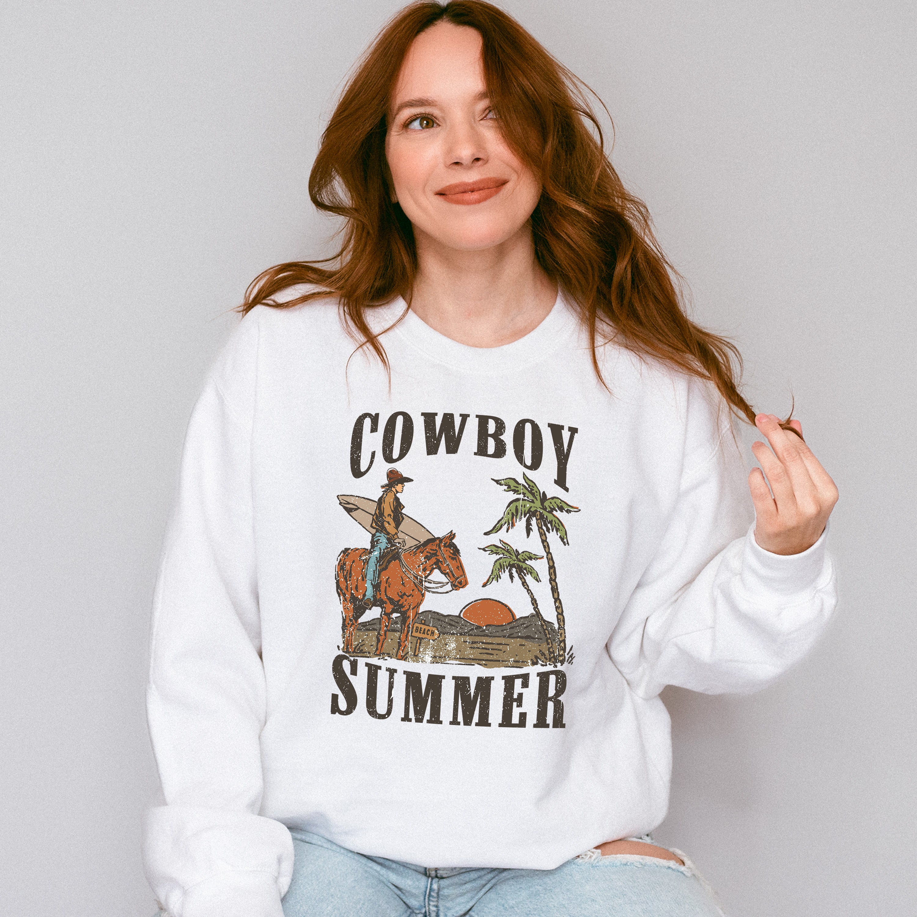 Cowboy Summer Summer Theme Unisex Crewneck T-Shirt Sweatshirt Hoodie