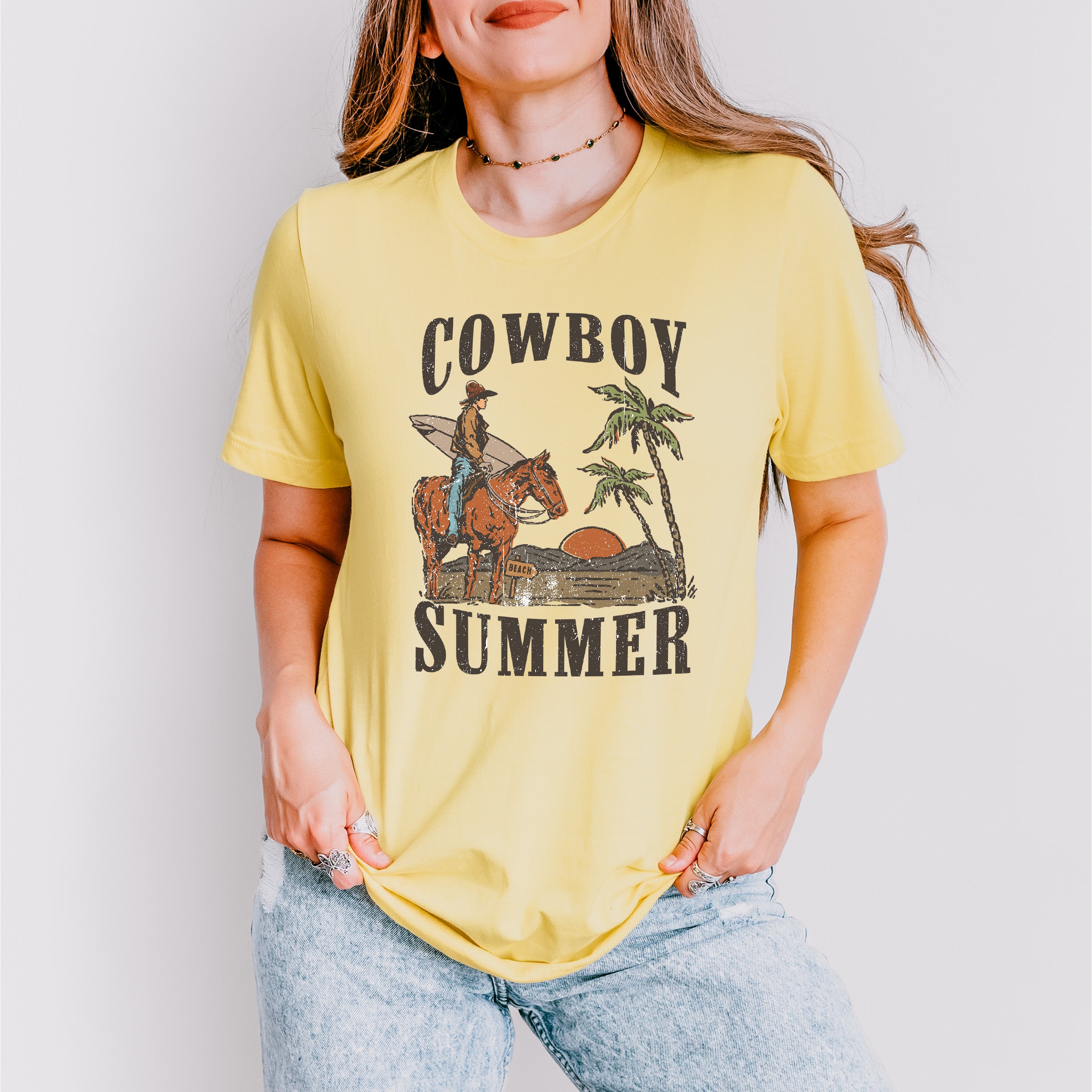 Cowboy Summer Summer Theme Unisex Crewneck T-Shirt Sweatshirt Hoodie