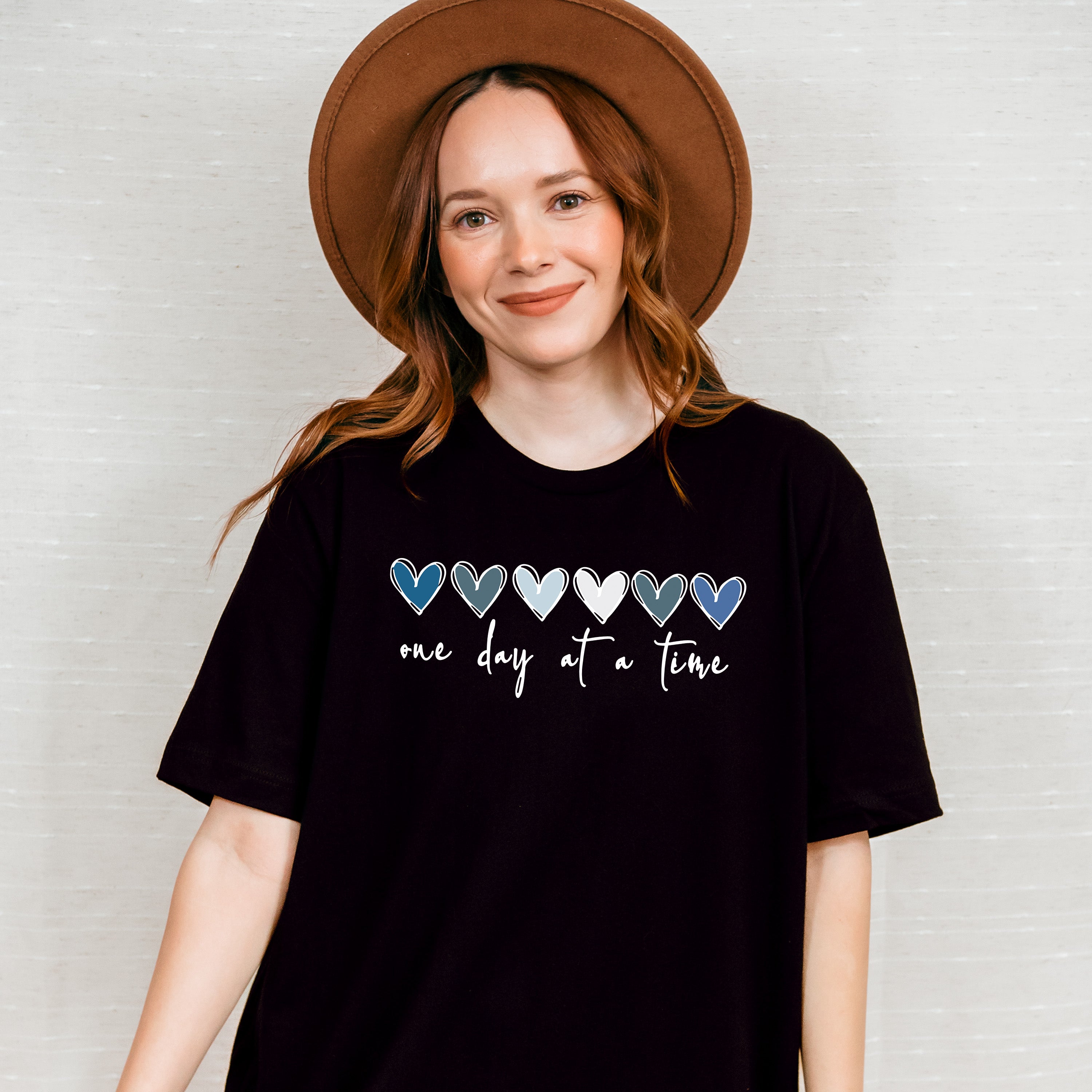 One Day At A Time Mental Health Theme Unisex Crewneck T-Shirt Sweatshirt Hoodie