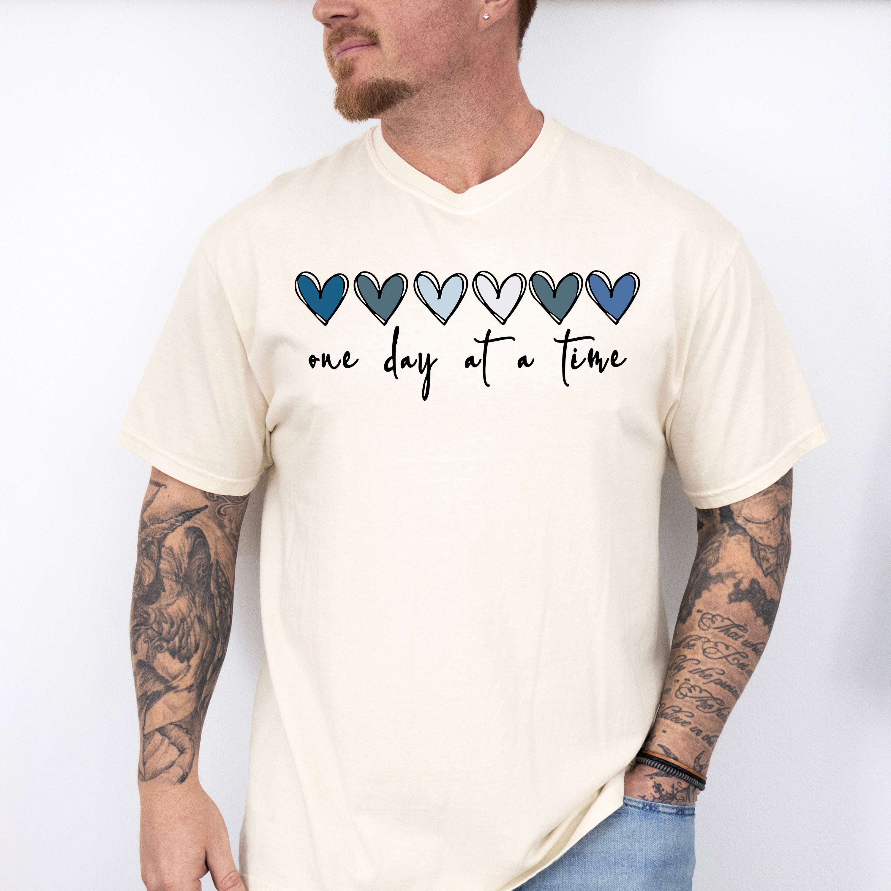 One Day At A Time Mental Health Theme Unisex Crewneck T-Shirt Sweatshirt Hoodie