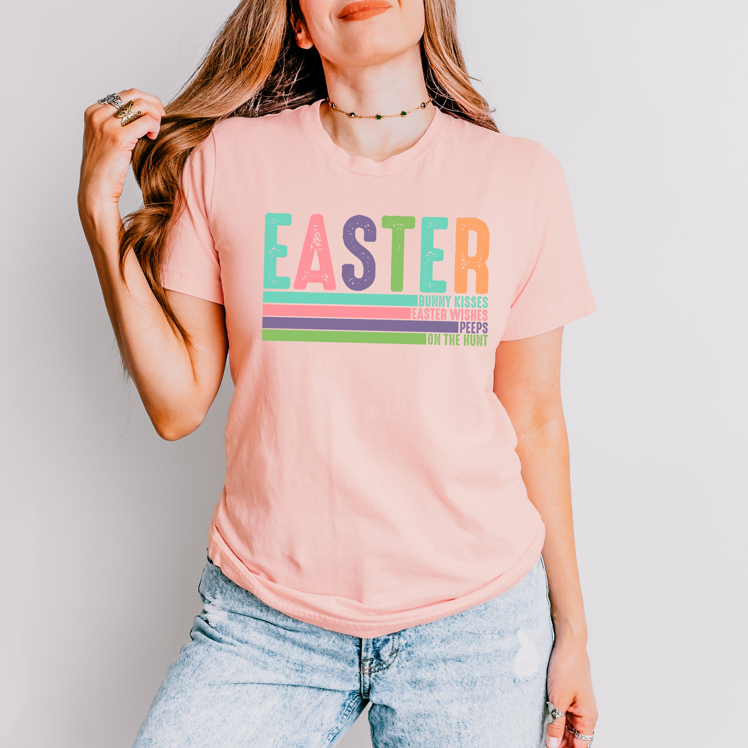 Bunny Kisses Easter Wishes Easter Day Unisex Crewneck T-Shirt Sweatshirt Hoodie
