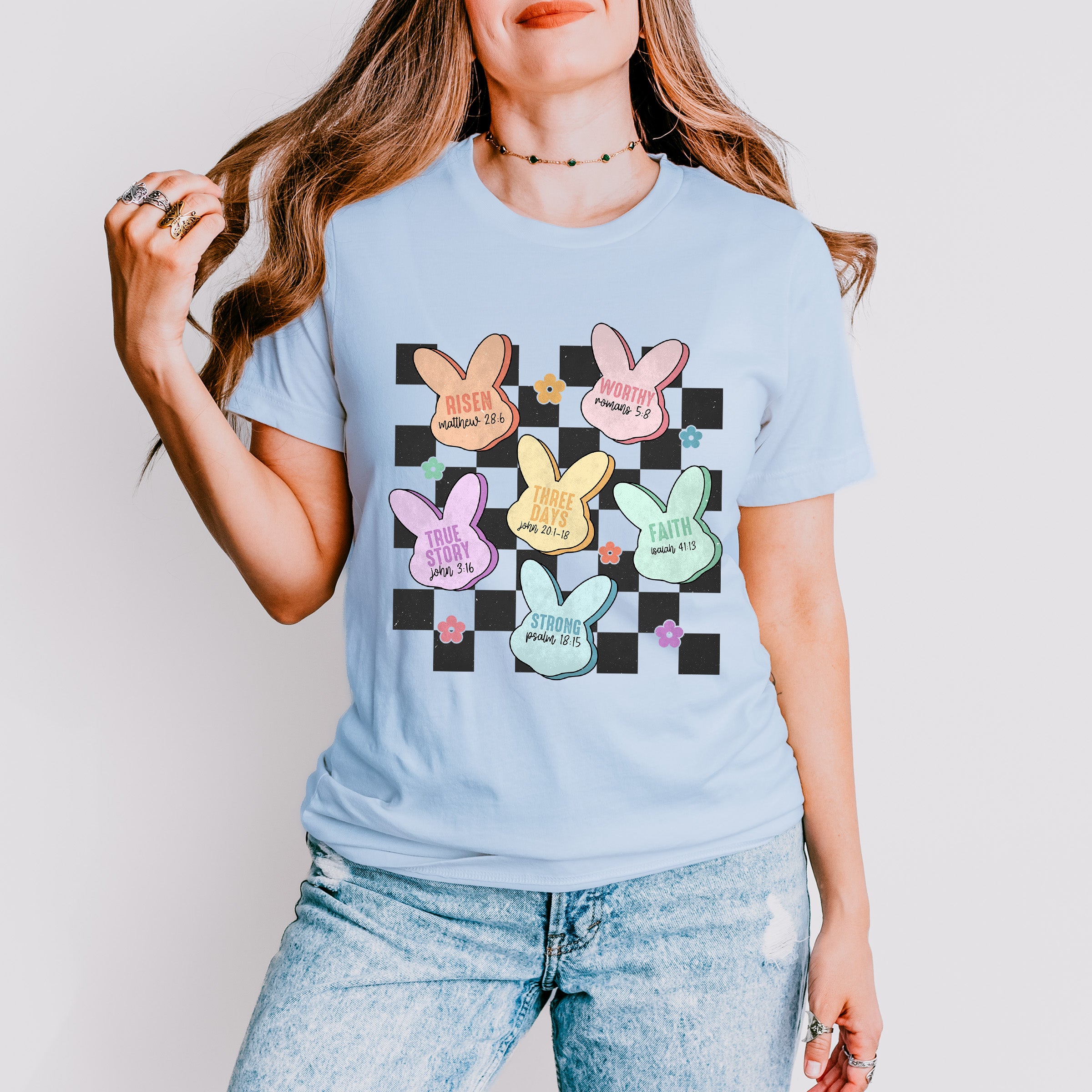 Bunny Heads Easter Day Unisex Crewneck T-Shirt Sweatshirt Hoodie