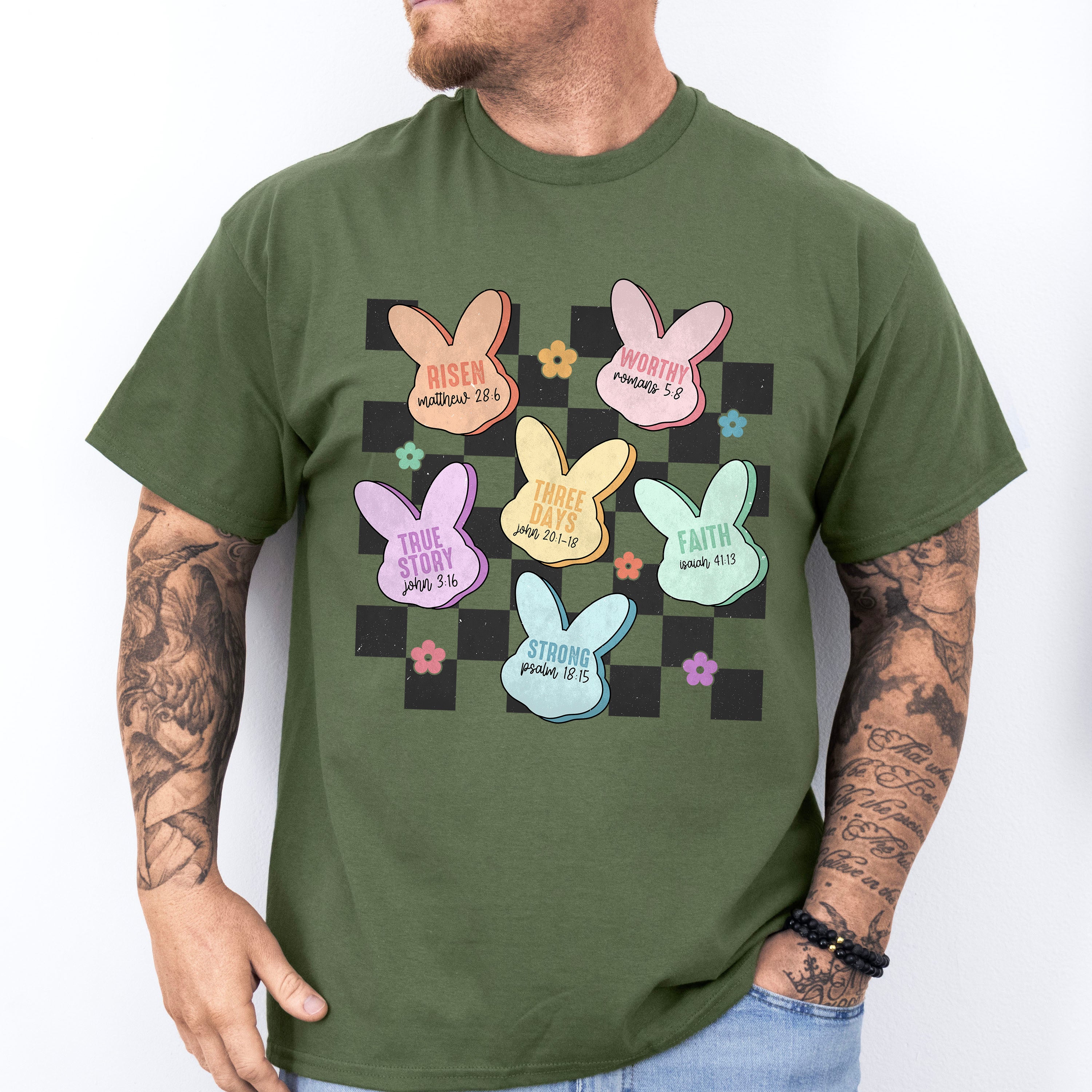 Bunny Heads Easter Day Unisex Crewneck T-Shirt Sweatshirt Hoodie