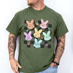 Bunny Heads Easter Day Unisex Crewneck T-Shirt Sweatshirt Hoodie