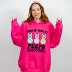 Chillin With My Peeps Easter Day Unisex Crewneck T-Shirt Sweatshirt Hoodie