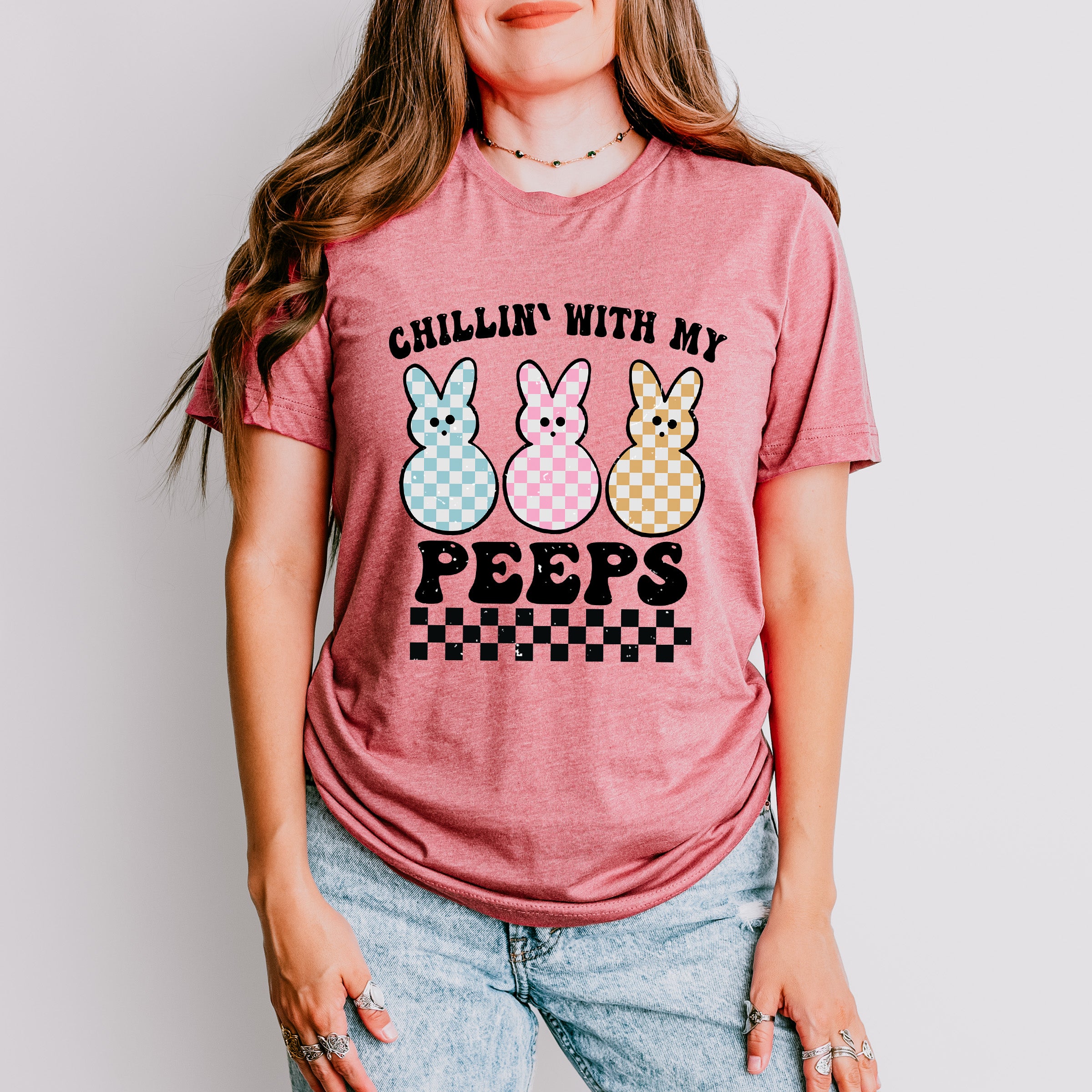 Chillin With My Peeps Easter Day Unisex Crewneck T-Shirt Sweatshirt Hoodie