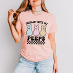 Chillin With My Peeps Easter Day Unisex Crewneck T-Shirt Sweatshirt Hoodie