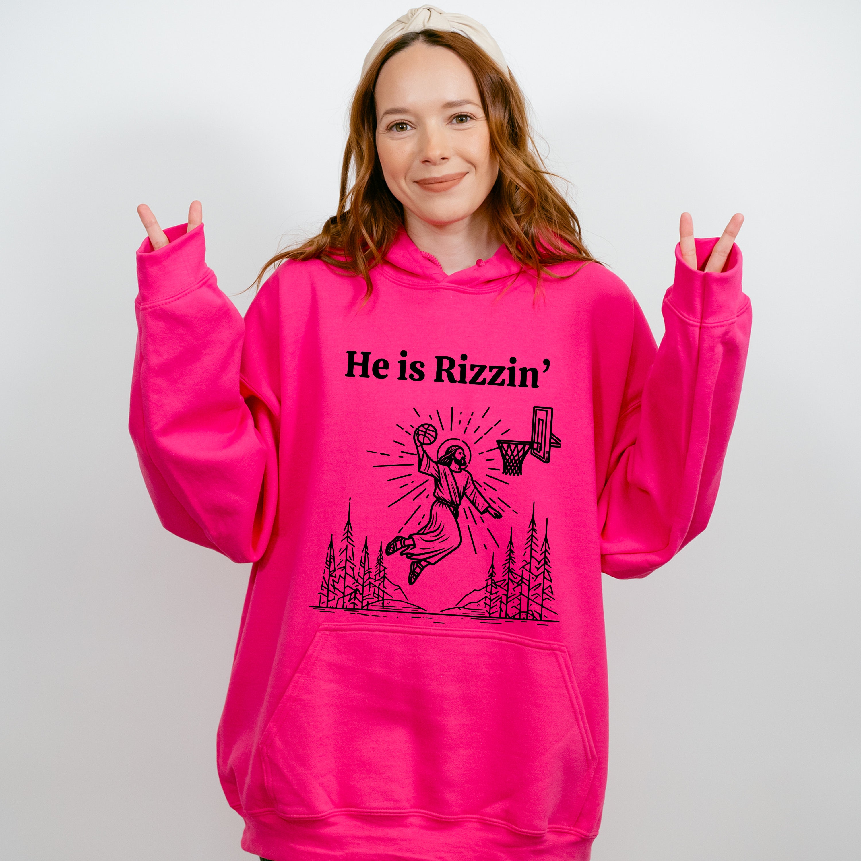 He Is Rizzin Easter Day Unisex Crewneck T-Shirt Sweatshirt Hoodie