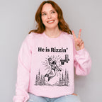 He Is Rizzin Easter Day Unisex Crewneck T-Shirt Sweatshirt Hoodie
