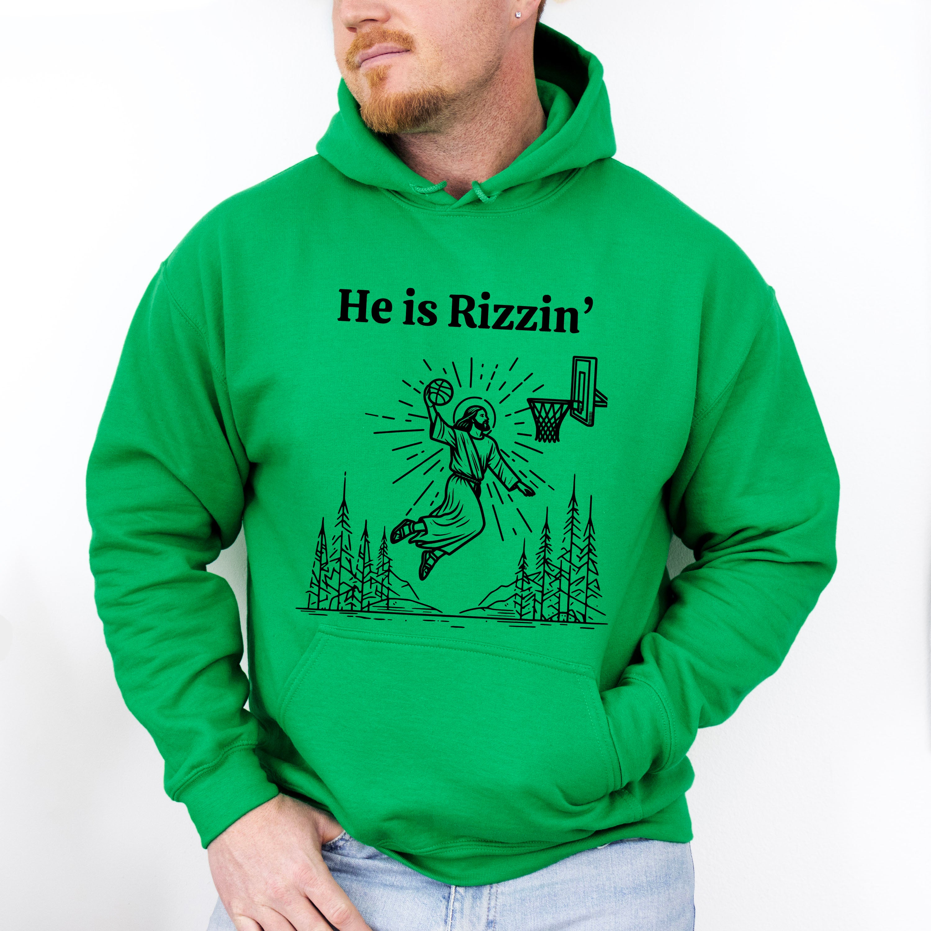 He Is Rizzin Easter Day Unisex Crewneck T-Shirt Sweatshirt Hoodie
