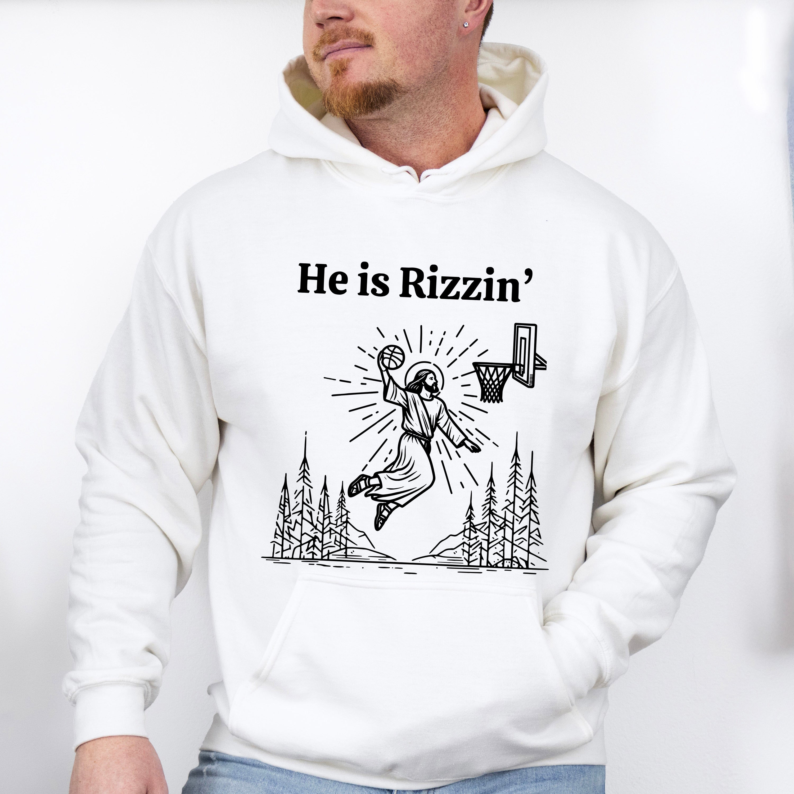 He Is Rizzin Easter Day Unisex Crewneck T-Shirt Sweatshirt Hoodie