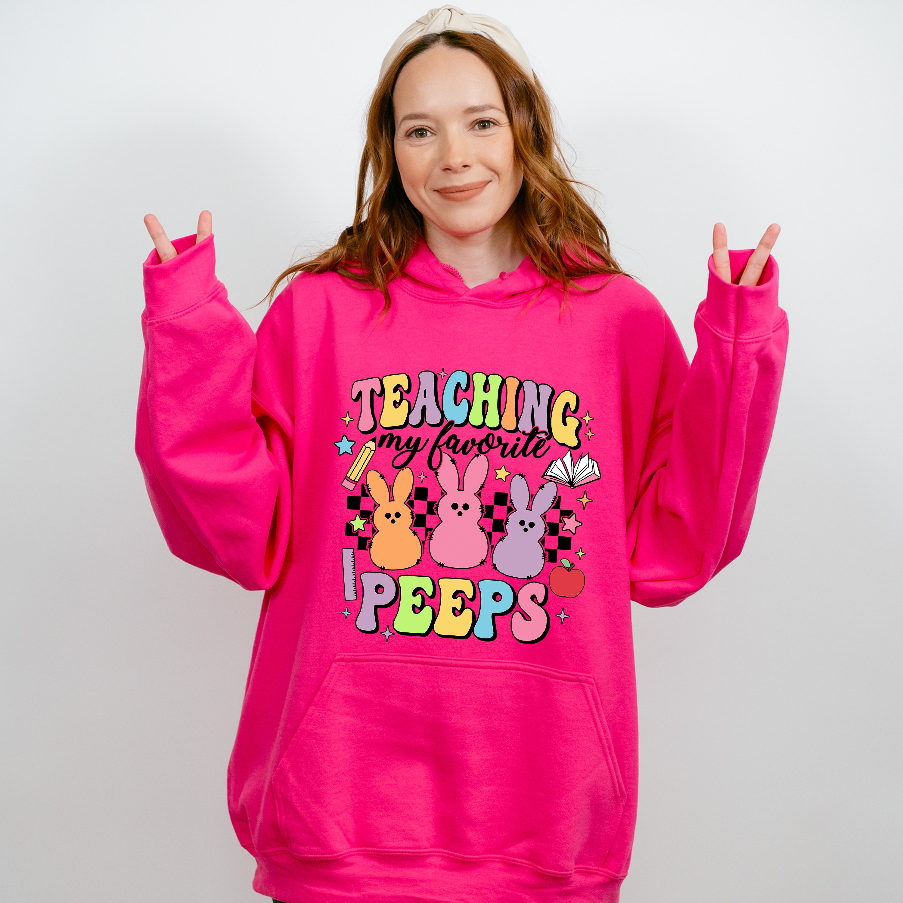 Teaching My Favorite Peeps Easter Day Unisex Crewneck T-Shirt Sweatshirt Hoodie