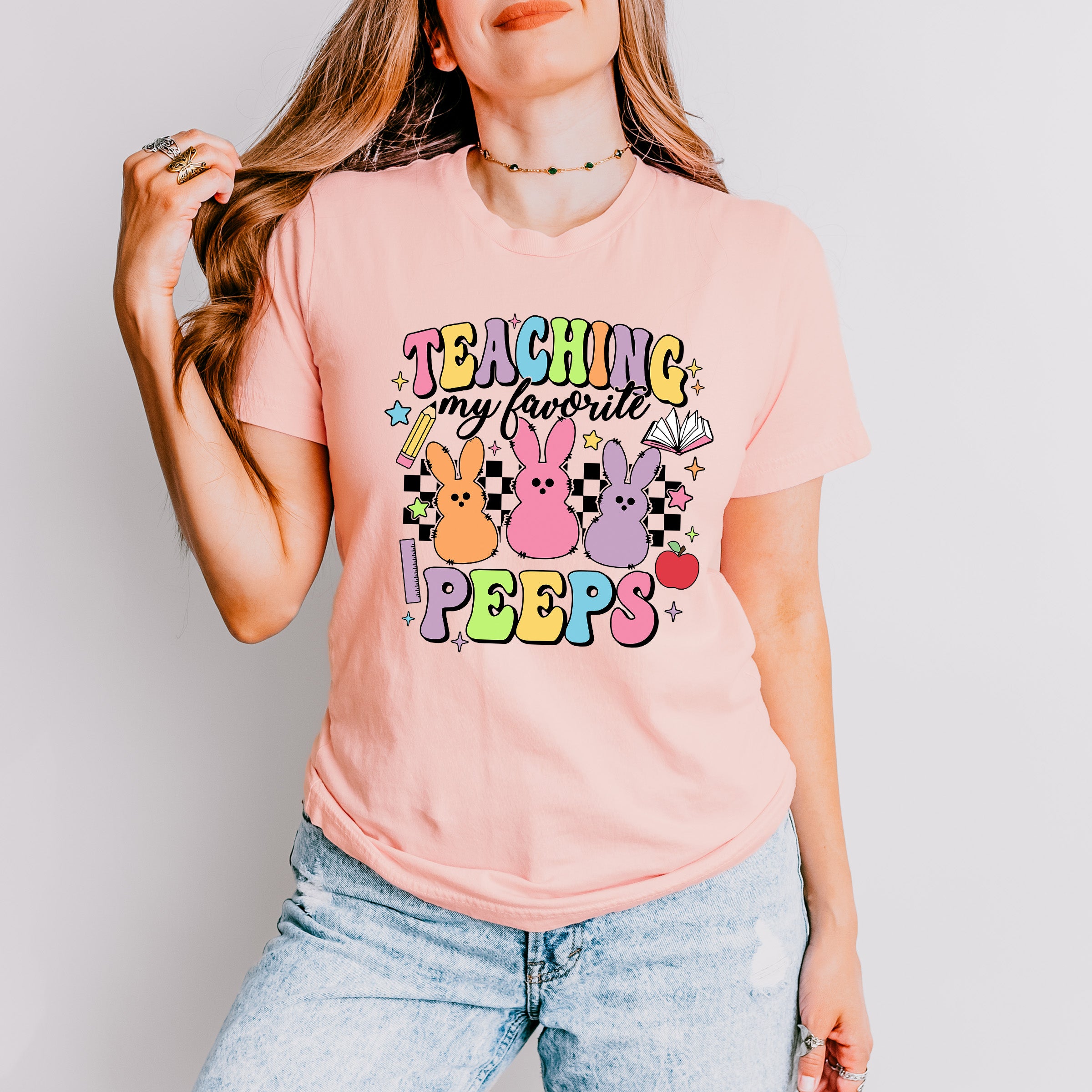 Teaching My Favorite Peeps Easter Day Unisex Crewneck T-Shirt Sweatshirt Hoodie