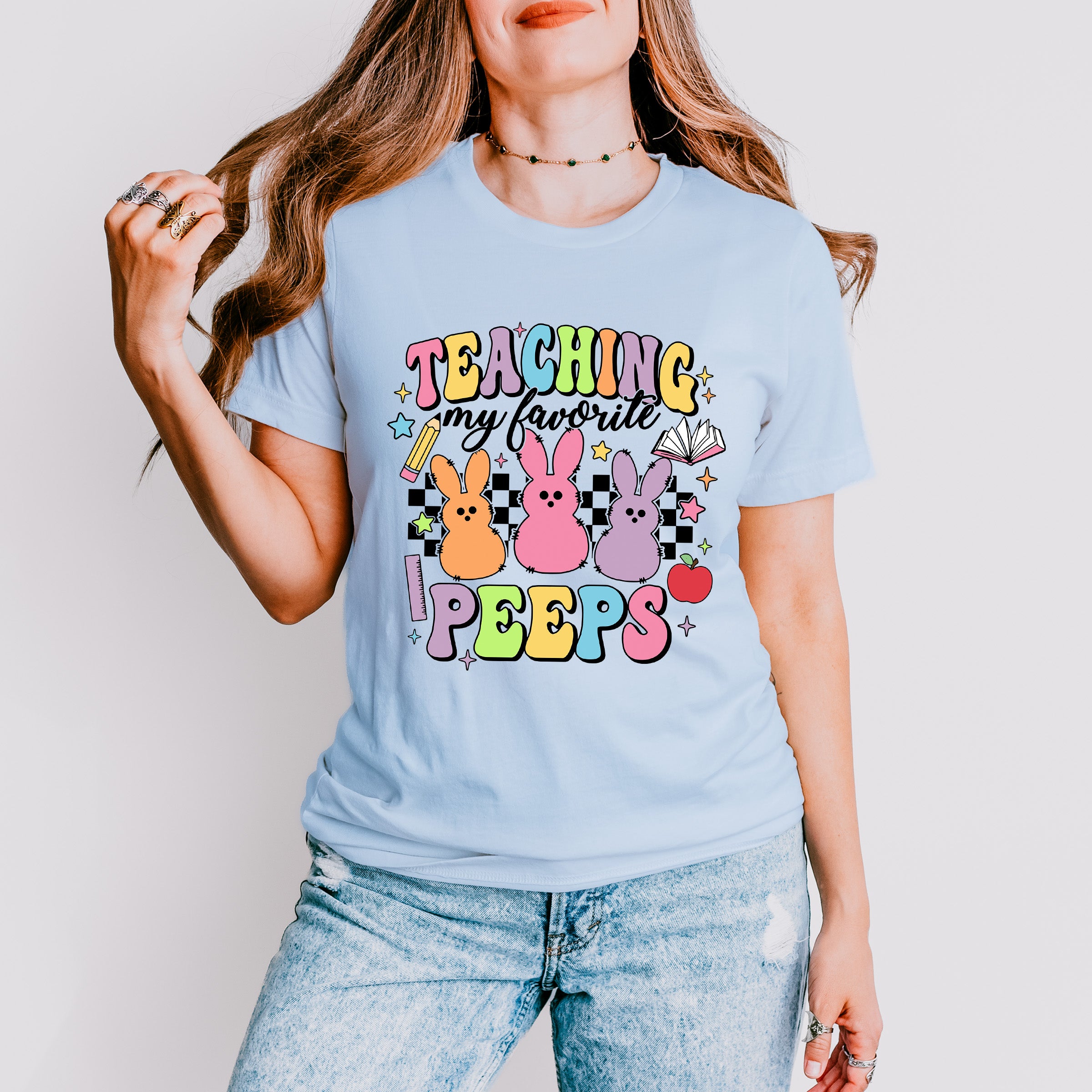 Teaching My Favorite Peeps Easter Day Unisex Crewneck T-Shirt Sweatshirt Hoodie