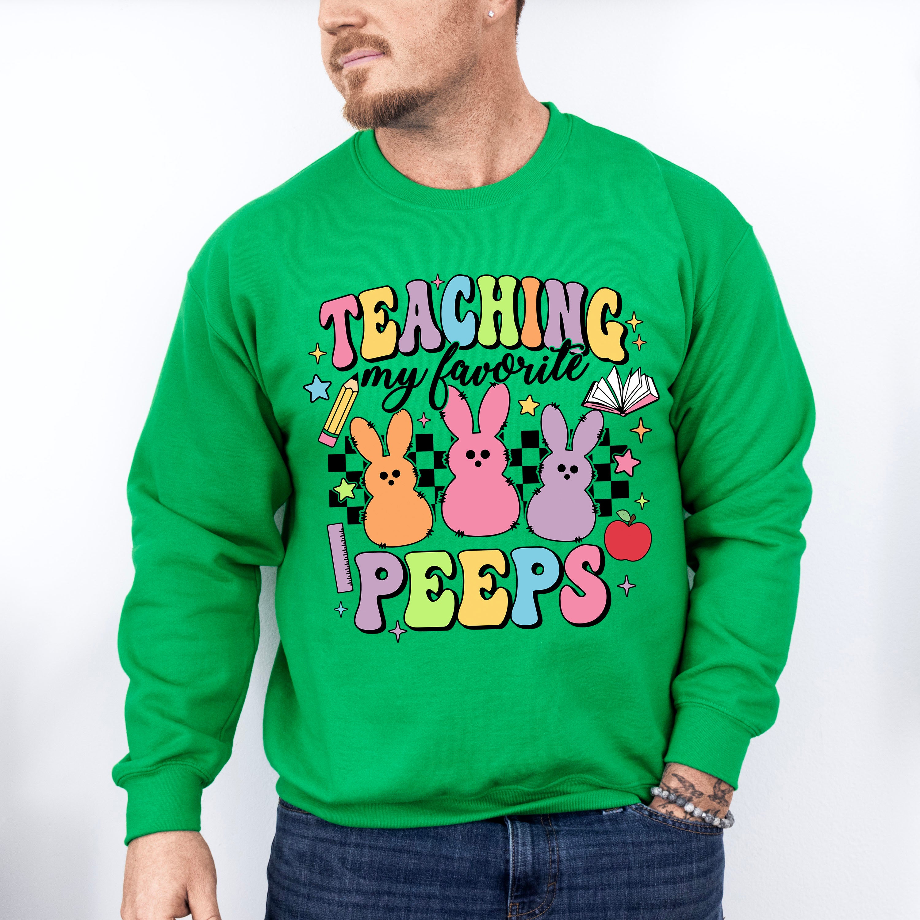Teaching My Favorite Peeps Easter Day Unisex Crewneck T-Shirt Sweatshirt Hoodie