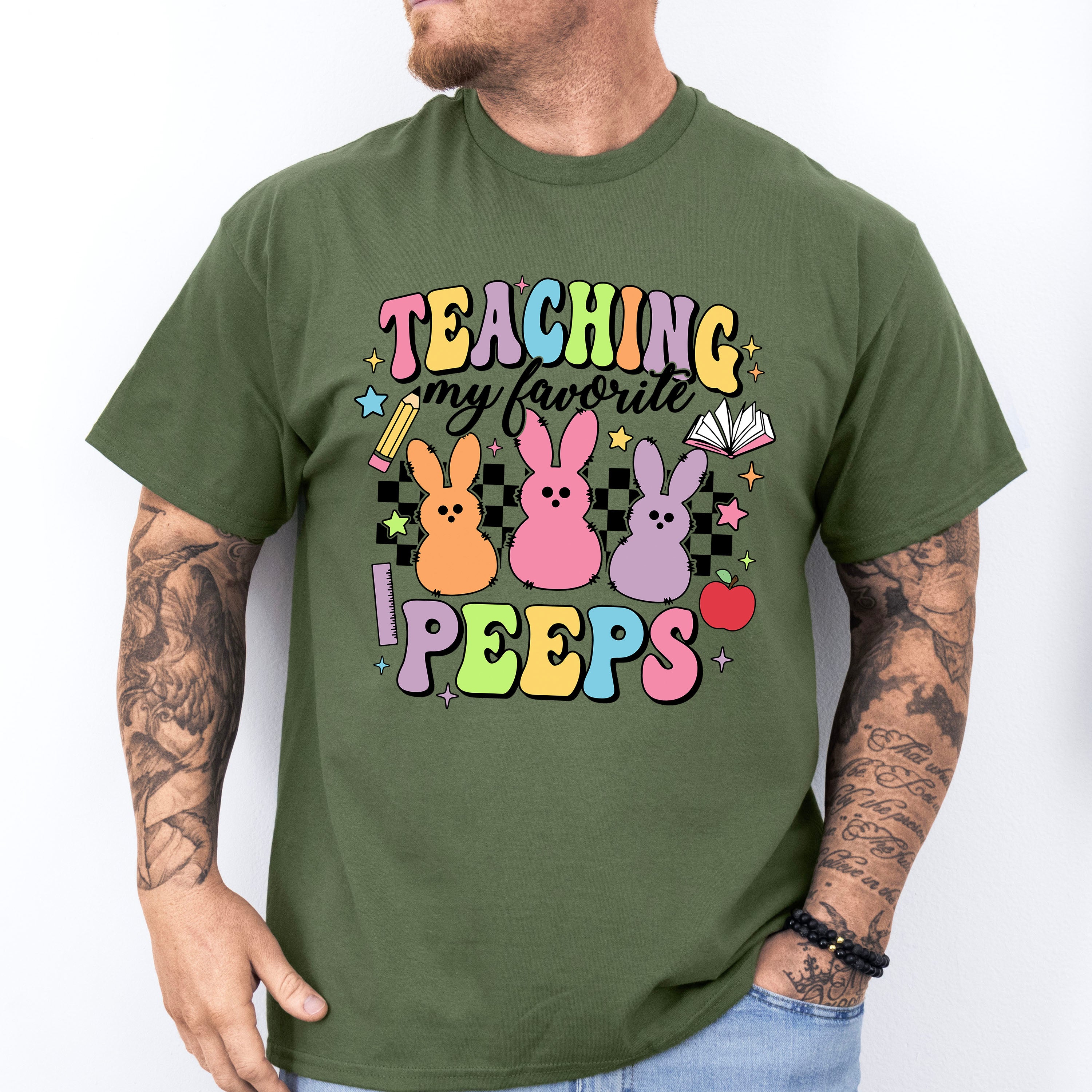 Teaching My Favorite Peeps Easter Day Unisex Crewneck T-Shirt Sweatshirt Hoodie